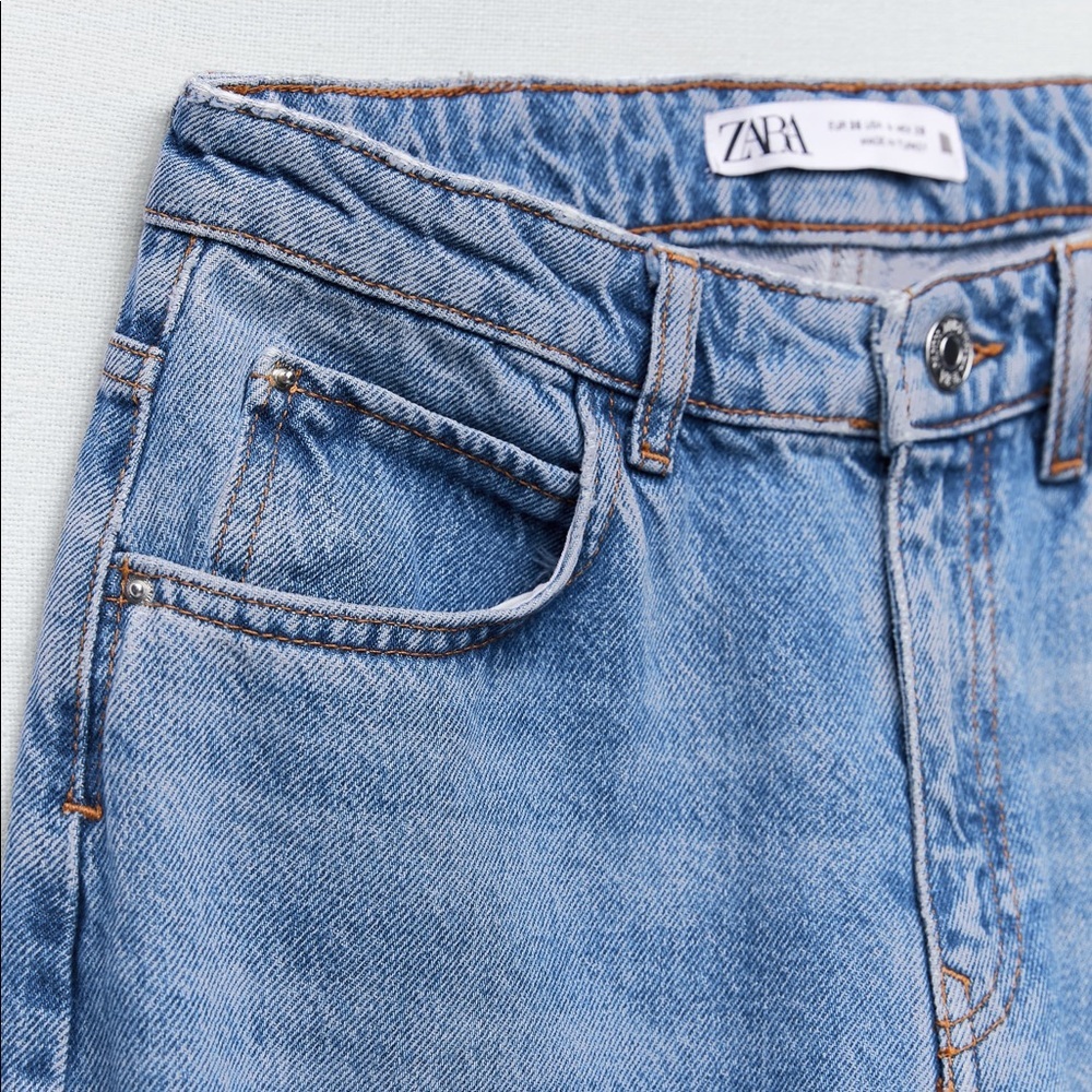 🏷️ SOLD •ZARA • Super High Rise Straight Leg Z1975 Jeans • 10 - Picture 3 of 15